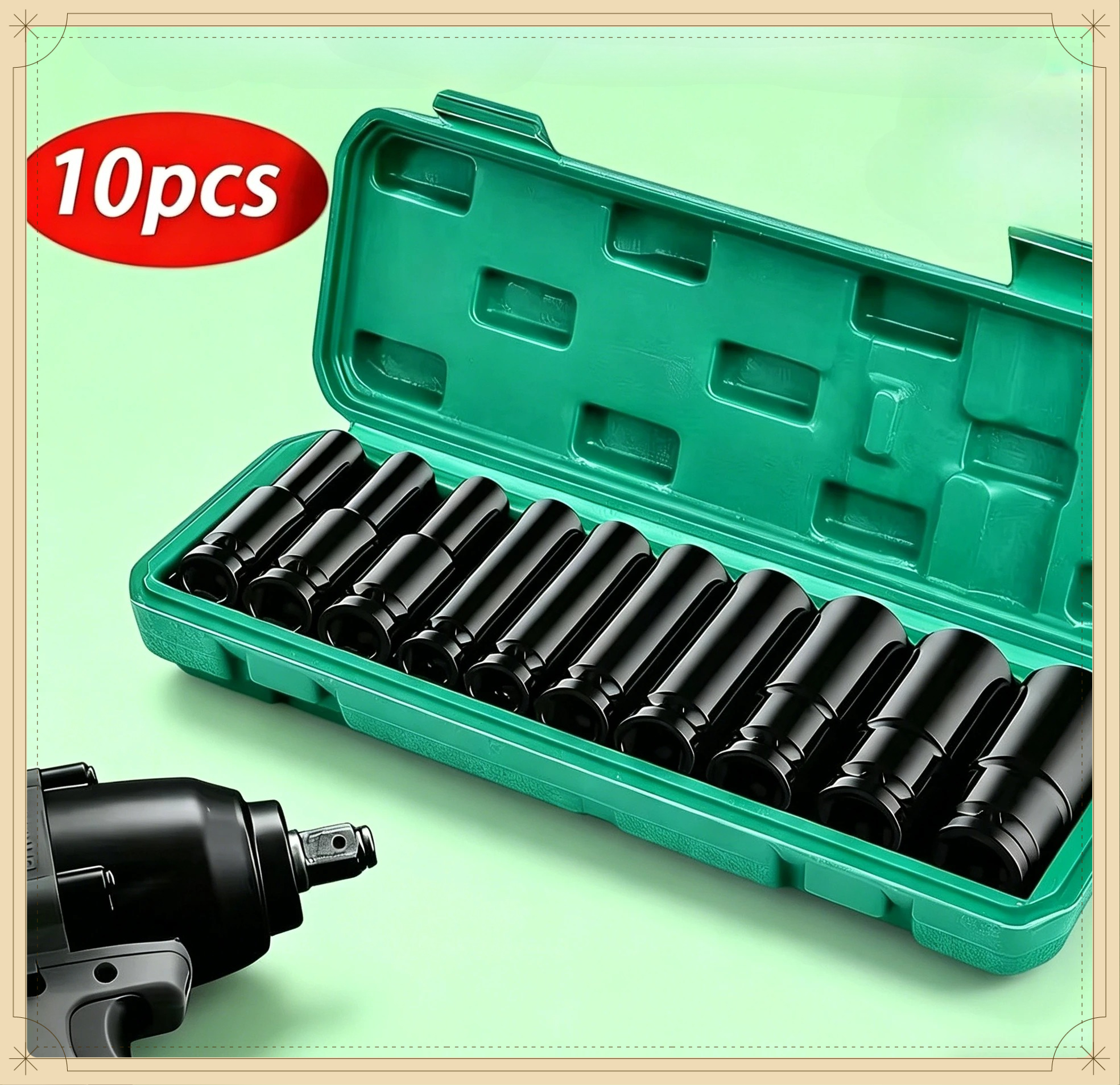 10PCS Metric Impact Socket Wre - огляд і ціна Pneumatic Impact Wrench